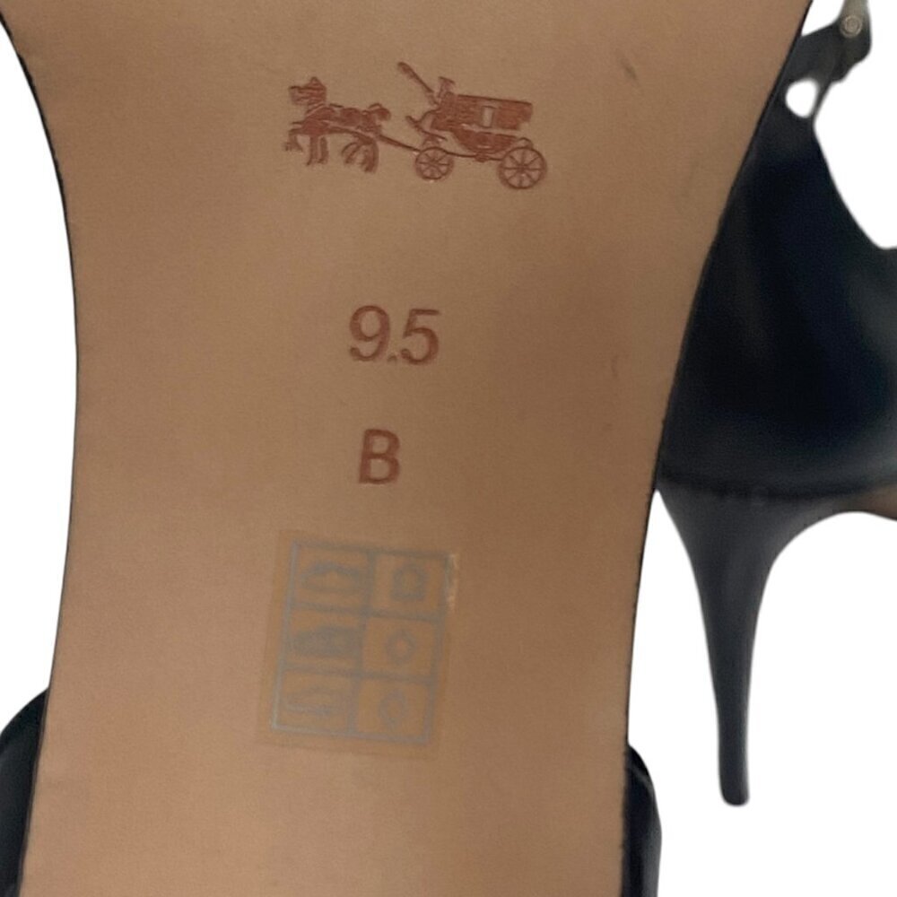 Coach Iliana Black Leather Ankle Strap Heels Size 9.5 - Picture 6 of 7